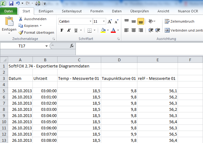 Erster Kurven-Block in Excel