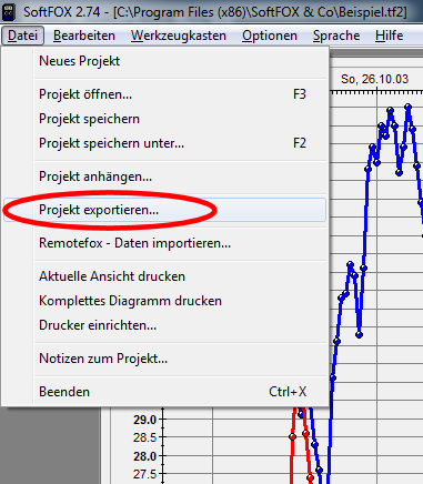 Projekt exportieren