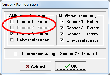 Sensor - Konfiguration