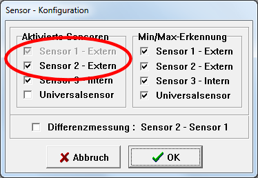 Sensor - Konfiguration